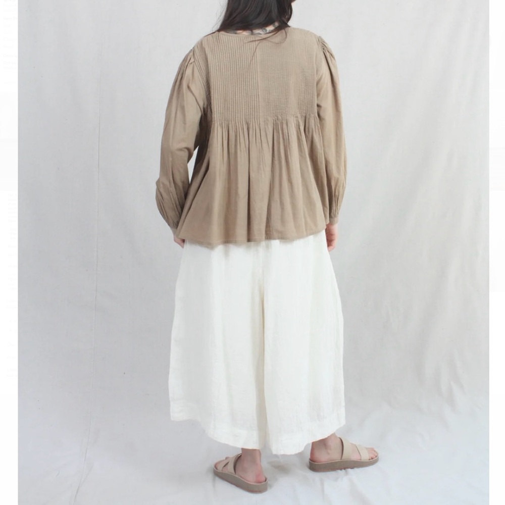 Ichi antiquites hand dyed cotton khadi pintuck shirt - Picture 5 of 12